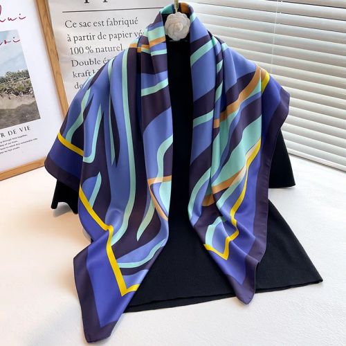 SANMAIHUA Luxury Silk Scarf - Fashionable 90x90CM Sunscreen Shawl - 32