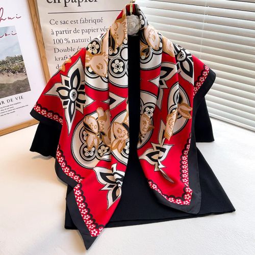 SANMAIHUA Luxury Silk Scarf - Fashionable 90x90CM Sunscreen Shawl