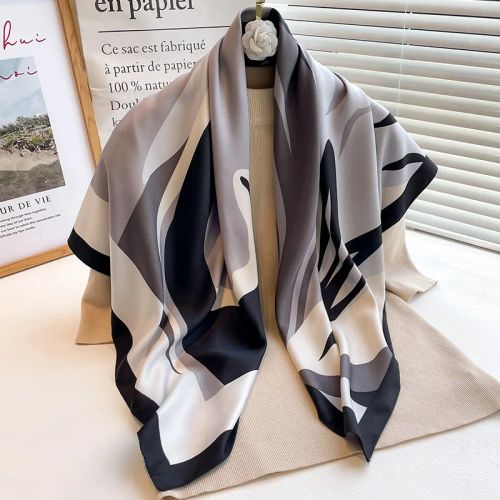 SANMAIHUA Luxury Silk Scarf - Fashionable 90x90CM Sunscreen Shawl - 44