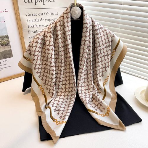 SANMAIHUA Luxury Silk Scarf - Fashionable 90x90CM Sunscreen Shawl