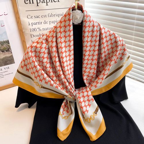 SANMAIHUA Luxury Silk Scarf - Fashionable 90x90CM Sunscreen Shawl - 48