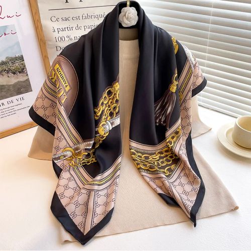 SANMAIHUA Luxury Silk Scarf - Fashionable 90x90CM Sunscreen Shawl - 50