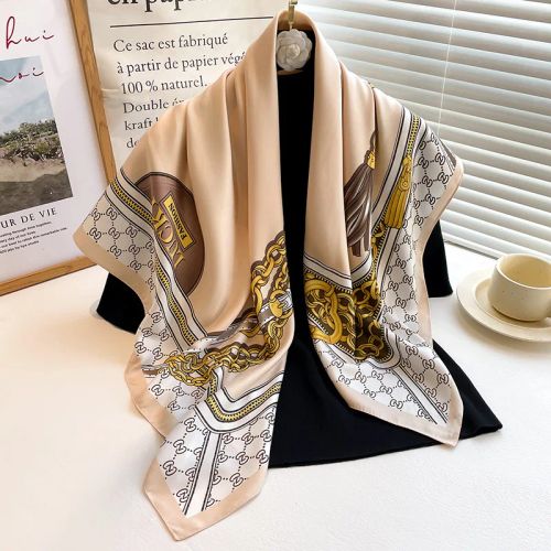 SANMAIHUA Luxury Silk Scarf - Fashionable 90x90CM Sunscreen Shawl