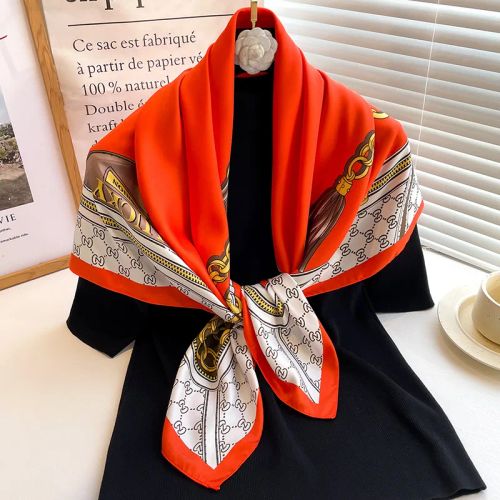 SANMAIHUA Luxury Silk Scarf - Fashionable 90x90CM Sunscreen Shawl