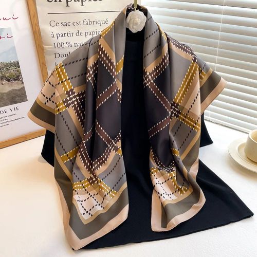 SANMAIHUA Luxury Silk Scarf - Fashionable 90x90CM Sunscreen Shawl