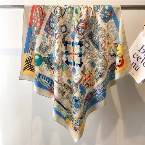 SANMAIHUA Luxury Silk Scarf - Fashionable 90x90CM Sunscreen Shawl