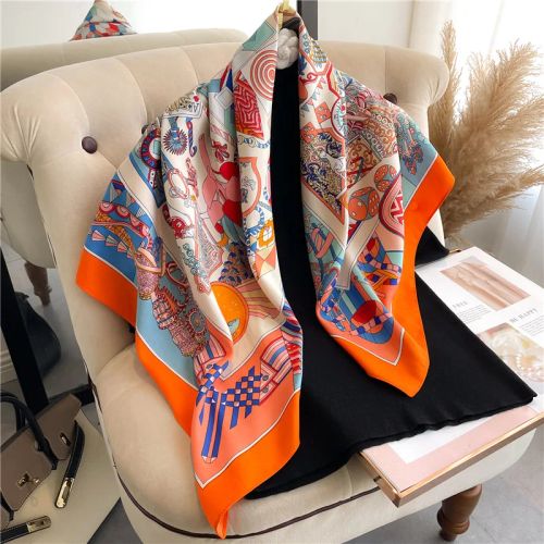 SANMAIHUA Luxury Silk Scarf - Fashionable 90x90CM Sunscreen Shawl