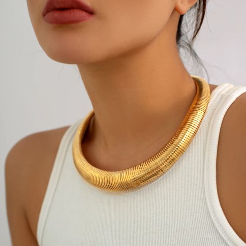 Ingemark Geometric Mood Tracker Torque Necklace - Fashion Accessory - Gold Color