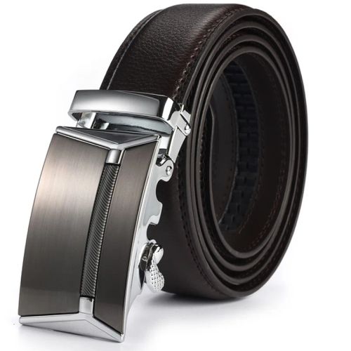 HALOCOWCOW Casual PU Belts with Automatic Buckle – Comfortable & Stylish - 120cm / Silver Brown
