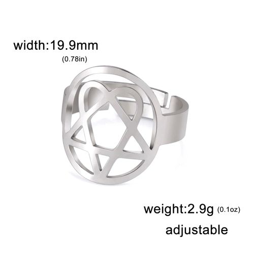 Lucktune Heartagram Symbol Rings - Durable Stainless Steel Fashion Rings