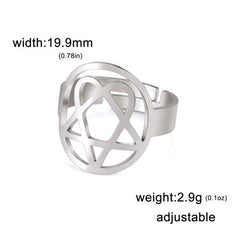 Lucktune Heartagram Symbol Rings - Durable Stainless Steel Fashion Rings