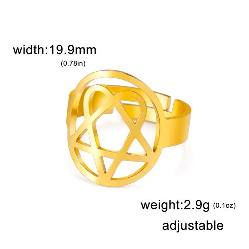 Lucktune Heartagram Symbol Rings - Durable Stainless Steel Fashion Rings