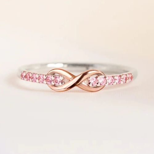 Huitan Geometric Classic Wedding Bands - Elegant Brass & Zirconia Rings - Q339 / 9