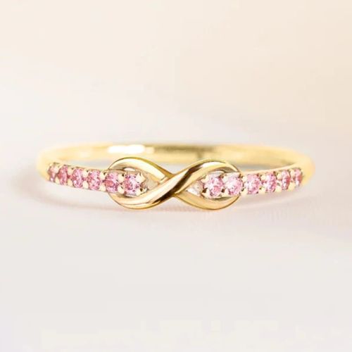 Huitan Geometric Classic Wedding Bands - Elegant Brass & Zirconia Rings - Q337 / 10