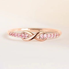 Huitan Geometric Classic Wedding Bands - Elegant Brass & Zirconia Rings
