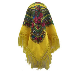 JJYANJIN Floral Print Fringed Scarf - Multifunctional Stylish Accessory