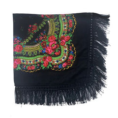 JJYANJIN Floral Print Fringed Scarf - Multifunctional Stylish Accessory