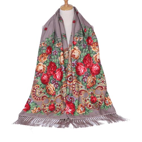 NAAMLOOS Floral Scarf - Multifunctional Fashion Accessory - 190x66 cm - Khaki