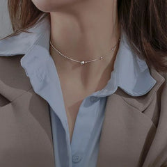 Elegant Cute Beads Chain Necklace for Anniversaries & Parties - Imitation platinum / 45cm