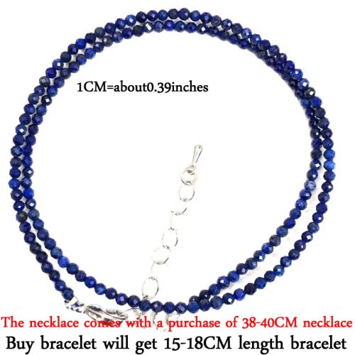 Beaded Necklace & Bracelet Set - Adjustable Length & Casual Style - 15-18CM Bracelet / A lapis lazuli
