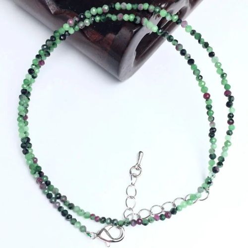 Beaded Necklace & Bracelet Set - Adjustable Length & Casual Style - 38-40CM necklace / Red and Green