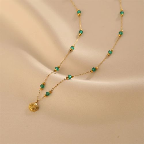 Kuziduocai Trendy Geometric Shell Necklace - Stylish Chain Accessory