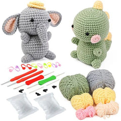 KRABALL DIY Crochet Animal Kit - Easy Plush Dolls for Beginners