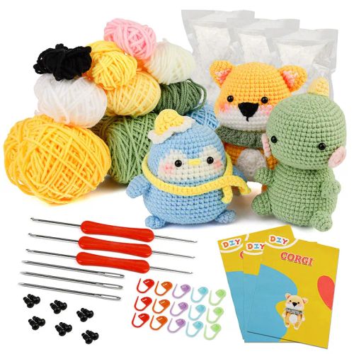 KRABALL DIY Crochet Animal Kit - Easy Plush Dolls for Beginners - type 4
