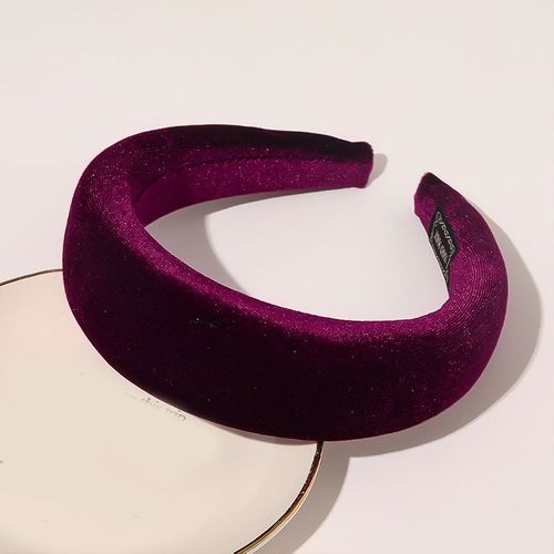 Padded Velvet Headband - Stylish & Comfortable Hair Accessory - wine red
