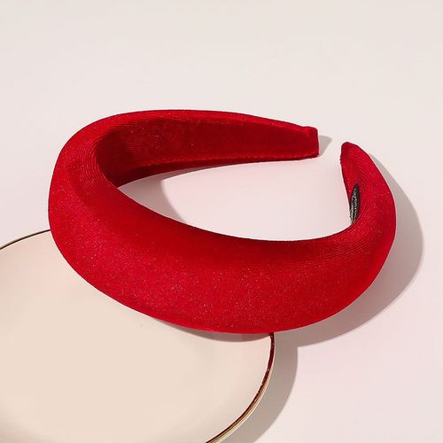 Padded Velvet Headband - Stylish & Comfortable Hair Accessory - Red