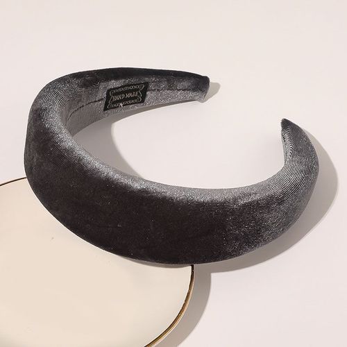 Padded Velvet Headband - Stylish & Comfortable Hair Accessory - Dark Grey