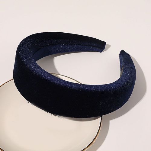 Padded Velvet Headband - Stylish & Comfortable Hair Accessory - Navy Blue