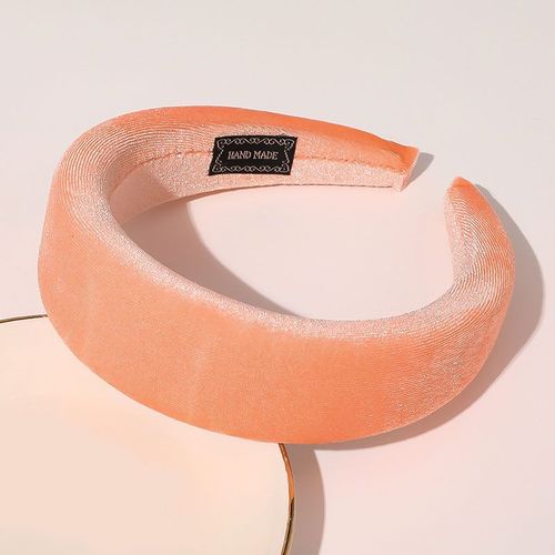 Padded Velvet Headband - Stylish & Comfortable Hair Accessory - Orange