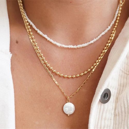 YWZIXLN Classic Geometric Chain Necklace - Fashionable Fitness Tracker - N0386-24