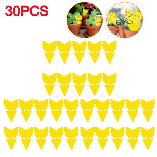 Shunmaii Yellow Sticky Traps - Natural Pest Control for Insects - 10pcs - Butterflies 30PCS