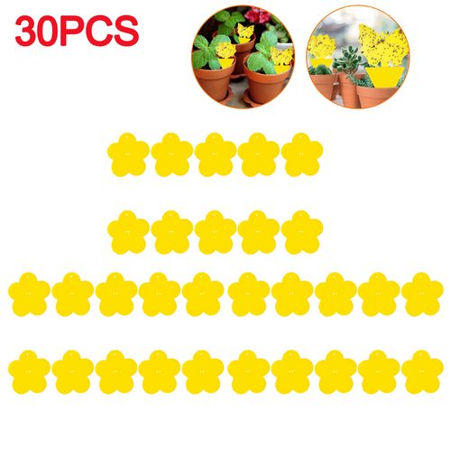Shunmaii Yellow Sticky Traps - Natural Pest Control for Insects - 10pcs - flowers 30PCS