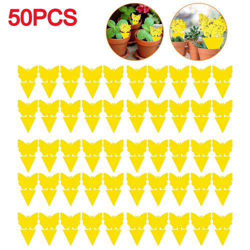 Shunmaii Yellow Sticky Traps - Natural Pest Control for Insects - 10pcs - Butterflies 50PCS