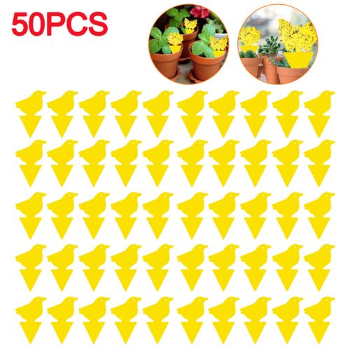 Shunmaii Yellow Sticky Traps - Natural Pest Control for Insects - 10pcs - Birds 50PCS