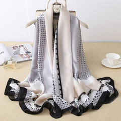 Luxurious Striped Chiffon Shawl - Versatile Beach Wrap & Scarf