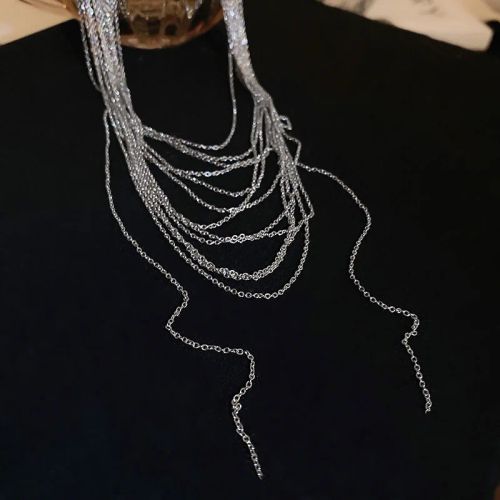 XIALUOKE Geometric Choker Necklace - Trendy Fashion Accessory - SILVER PLATED