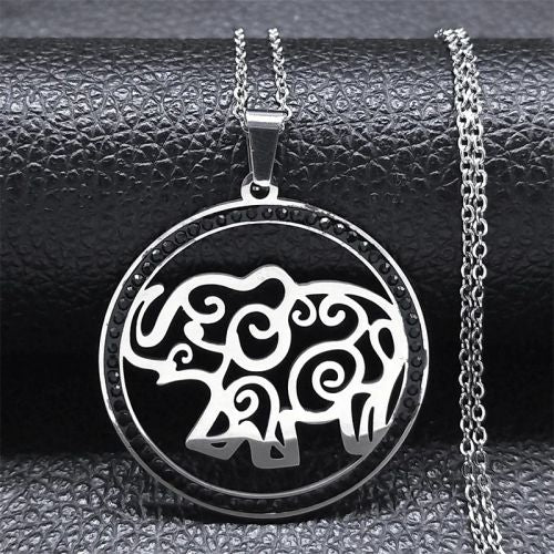 Pug Dog Stainless Steel Crystal Necklace Pendant Women Gold Color Chain Necklace Jewelry bijoux femme N133S01 - C bk