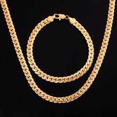 Classic Silver Geometric Jewellery Set - Elegant Necklace & Bracelet