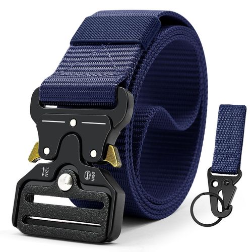 Military Tactical Belt - Durable Canvas Design - Unisex Canvas Belts - 125cm / Blue1