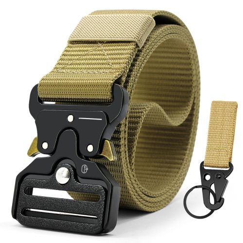 Military Tactical Belt - Durable Canvas Design - Unisex Canvas Belts - 125cm / Khaki1