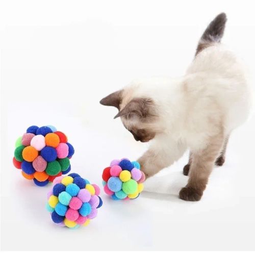 Multicolour Catnip Balls - Fun & Durable Pet Toys for Cats