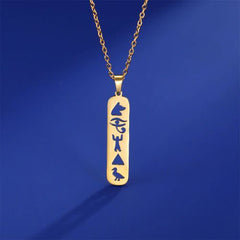 EUEAVAN Stainless Steel Hieroglyphs Necklace for Spiritual Connection