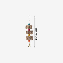 Natural Wooden Bird Toy - Safe Play & Enrichment for Pet Birds