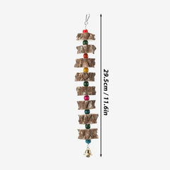 Natural Wooden Bird Toy - Safe Play & Enrichment for Pet Birds