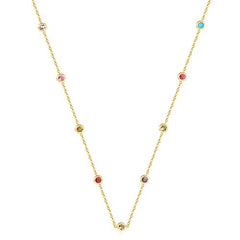LUXUSTEEL Colourful Crystal Pendant Necklace - Fashionable Accessory