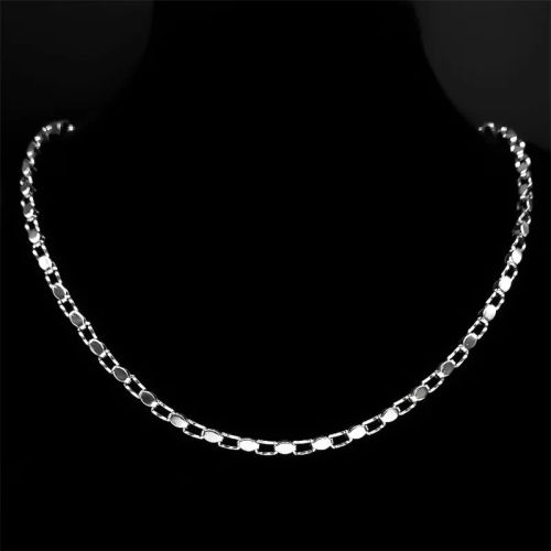 AFAWA Stainless Steel Coffee Beans Link Chain Necklace - Trendy Long Necklace - 55cm BD SR